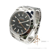 2012 Rolex Milgauss 116400 Black Dial Orange Lightning Bolt Full Set