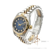 1998 Rolex Lady Datejust 26 Vignette Blue Diamond Dial