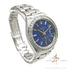 Rolex Date 1500 Custom Blue Dial Crystal Bezel Vintage Watch (1972)