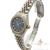 Rolex Datejust Ladies 69173 Vignette Blue Diamond Dial Vintage Watch (1989)