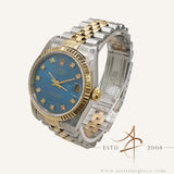 Rolex Datejust Midsize 68273 Blue Diamond Dial Vintage Watch (1988)