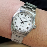 Rolex Oysterdate Precision 6466 Midsize Custom White Roman Dial Vintage Watch (1976)