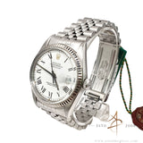 1984 Rolex Datejust 16014 White Buckley Dial Vintage Watch with Certificate & Box