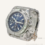 Breitling Chronomat 44 AB0110 / A011C89PA Blue Dial Automatic Chronograph  Steel Bracelet Box Set (2009)