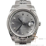 2024 LNIB Rolex Datejust 41 Ref 126334 Diamond Slate Dial on Oystersteel Bracelet