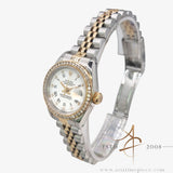 1989 Rolex Datejust Ladies 69173 White Diamond Dial & Custom Diamond Bezel
