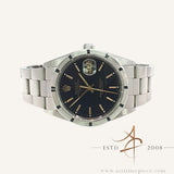 Rolex Oyster Date 15210 Black Dial Engine Turned Bezel (1999)
