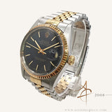 1983 Rolex Datejust 16013 Black Stardust Dial Vintage Watch with Certificate & Box