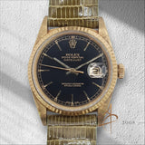 1984 Rolex Datejust 16018 Black Dial 18K Vintage Watch