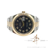 Rolex Datejust II Ref 116333 Black Arabic Dial Rolessor on Oyster Bracelet (2009)