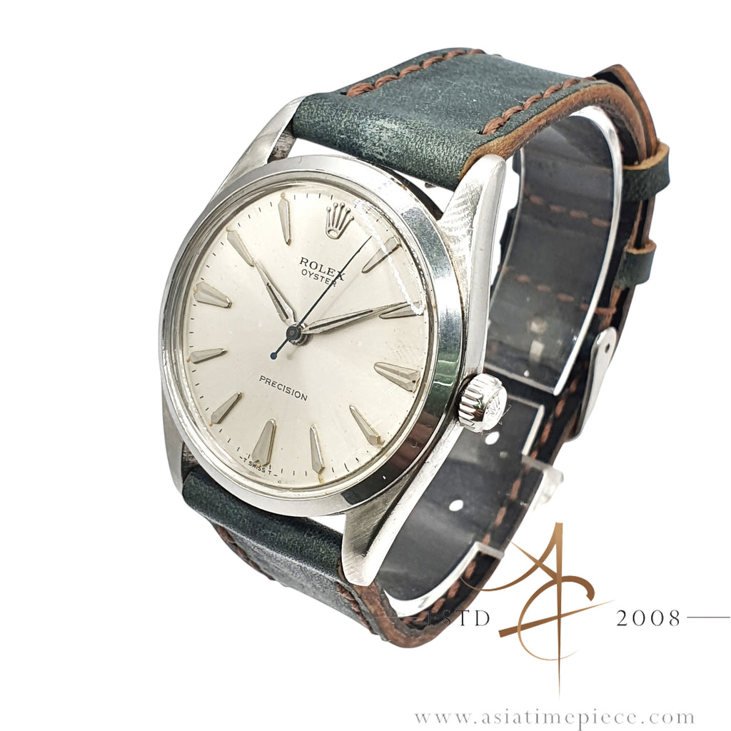 Rolex Oyster Precision 6424 Silver Dial Jumbo 36mm Vintage Watch (1956 ...