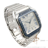 2022 Cartier Santos Large WSSA0047 Blue PVD Bezel Steel Full Set