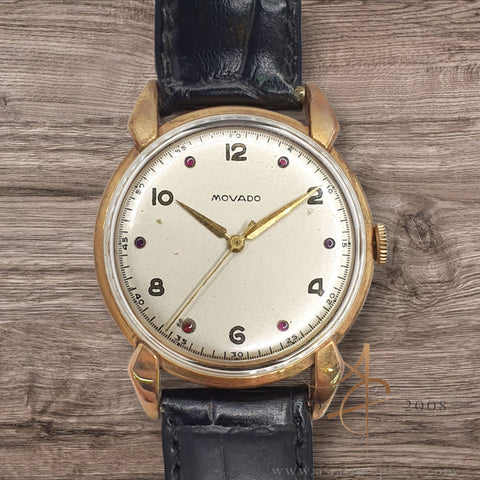 Movado 18K Rose Gold Winding Vintage Watch