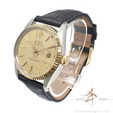 Unpolished Rolex Datejust 16013 Champagne Linen Dial Vintage Watch (1978)