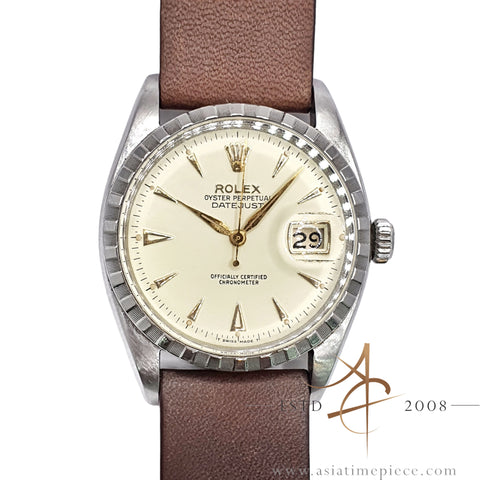 Rolex Datejust Ref 6305-2 Ovettone Big Bubbleback Vintage Watch (1965)