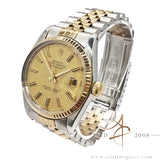 Rolex Datejust 16013 Champagne Linen Dial Vintage Watch (1983)