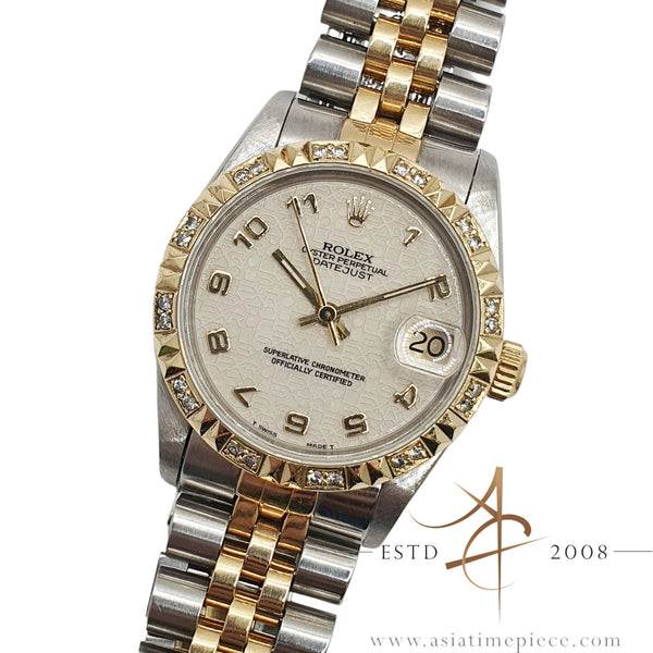 Rolex Datejust Midsize 68273 Computer Dial Custom Diamond Bezel