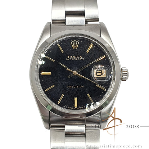 Rolex 6694 Oysterdate Precision Black Stardust Dial Vintage Watch (1982)