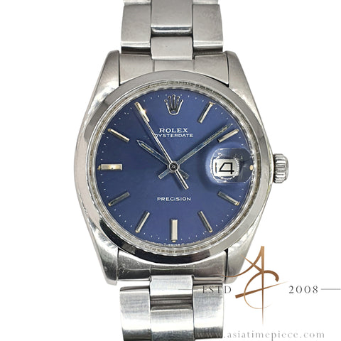 Rolex 6694 Oysterdate Precision Blue Dial Vintage Watch (1974)