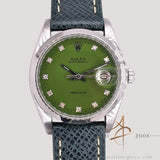 Rolex Oysterdate Precision 6694 Custom Avocado Green Diamond Dial Vintage Watch (1979)