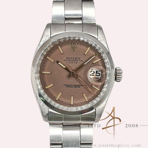 Rolex Date 1500 Refinished Taupe Dial Automatic 34MM Vintage Watch (1973)