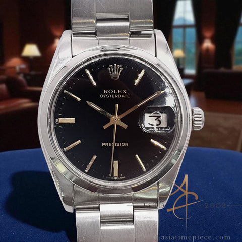 Rolex 6694 Oysterdate Precision Black Dial Vintage Watch (1974)