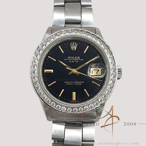 Rolex Date 1500 Black Dial Automatic 34MM Vintage Watch (1972)