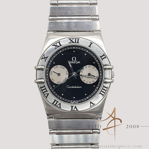 Omega Constellation Quartz 396.1070 Black Dial Day Date