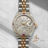 Rolex Datejust Ladies 69173 Diamond Silver Dial Diamond Bezel (1996)