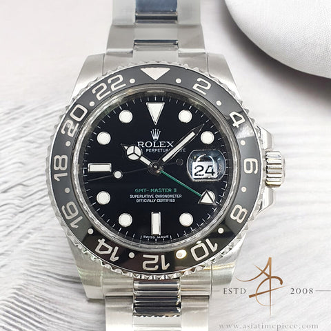 2008 Rolex GMT Master II Ref 116710LN Ceramic with Card & Box