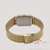 Rare Vintage Omega De Ville Andrew Grima Design Rectangular Brown Dial Gold Woven Bracelet