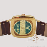 Rare Rolex Cellini 4084 18K Gold Orange Vignette Dial Vintage Watch