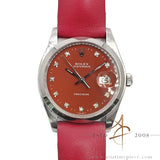 Rolex Oysterdate Precision 6694 Custom Red Diamond Dial Vintage Watch (1978)