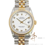 1995 Rolex Datejust 16233 White Roman Dial with Certificate Box