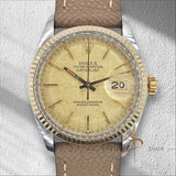 Rolex Datejust 16013 Champagne Linen Dial Vintage Watch (1981)