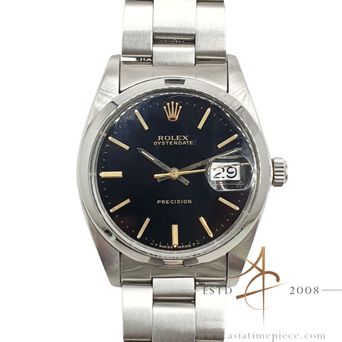 Rolex Precision 6694 Black Dial Vintage Watch (1974)