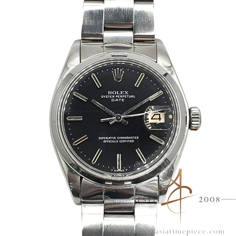 Rolex Date 1500 Black Dial Vintage Watch (1975)