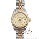 Rolex Datejust Ladies 69173 Champagne Tapestry Dial Vintage Watch (1989)