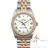 Rolex Datejust Midsize 68273 White Roman Dial No Pinhole (1997)