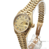 Rolex Lady Datejust 26 Ref 69178 Diamond Dial in 18K Gold (1984)