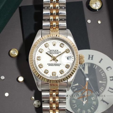 1996 Rolex Datejust Ladies 69173 Diamond White Dial with Certificate & Box