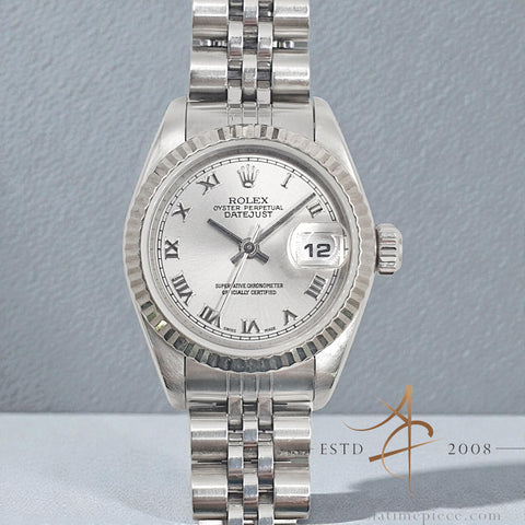 2005 Rolex Datejust 26 79174 Lady Silver Roman Dial Local Set