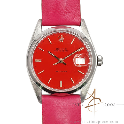 Rolex Precision 6694 Custom Red Dial Vintage Watch (1975)