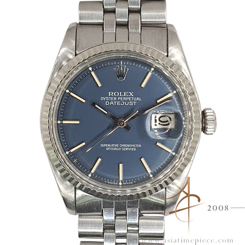 Rolex Datejust 1601 Matte Blue Dial Vintage Watch (1974)