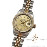 1997 Rolex Datejust Ladies 69173 Champagne Diamond Dial Watch