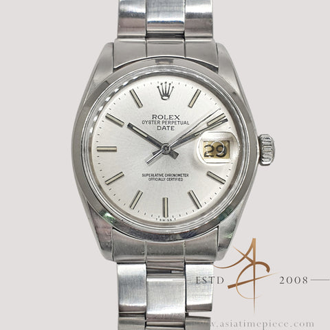 Rolex Date 1500 Silver Dial Automatic 34MM Vintage Watch (1969)