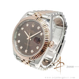 2019 Rolex Datejust 41 Ref 126331 Chocolate Diamond Dial Everose Full Set