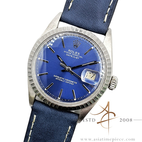 Rolex Datejust 1603 Custom Blue Dial Vintage Watch (1974)