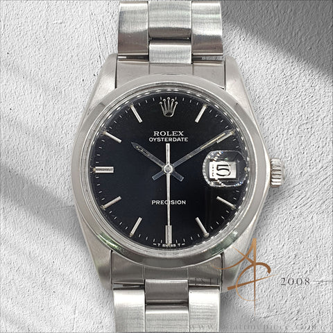 Rolex 6694 Oysterdate Precision Black Dial Vintage Watch (1978)