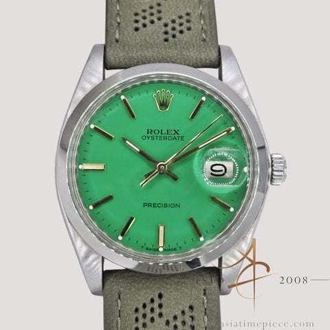 Rolex Oyster Precision 6694 Green Dial Vintage Watch (1981)